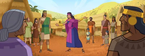 Abish talking to people outside