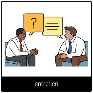 pictogramme de l’Évangile « entretien »