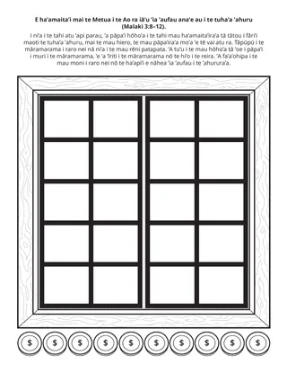 ’api ’ohipara’a : e ha’amaita’i mai te Metua i te ao ra iā’u ’ia ’aufau ana’e au i te tuha’a ’ahuru