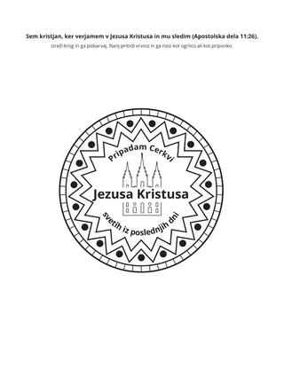 Stran z dejavnostjo: Sem kristjan, ker verjamem v Jezusa Kristusa in mu sledim