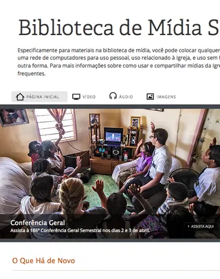 página Biblioteca de Mídia 