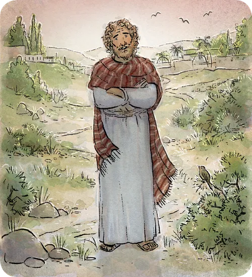 Paul walking down a pathway