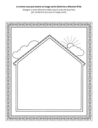 pagina delle attività: la mia casa può essere un luogo santo