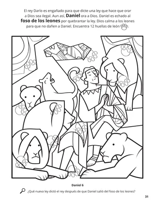 Daniel and the Lions’ Den coloring page