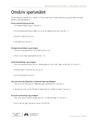 utdelingsark, Omskriv spørsmålet