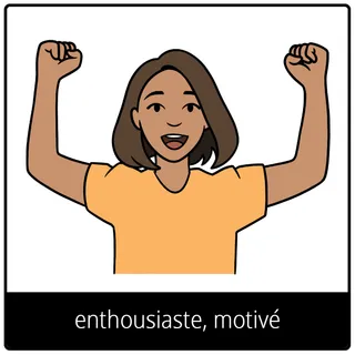 pictogramme de l’Évangile pour « enthousiaste, motivé »