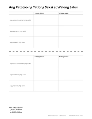 testimony of three and eight witnesses handout