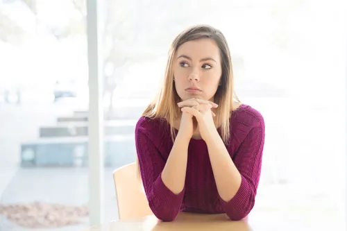woman sitting at desk
