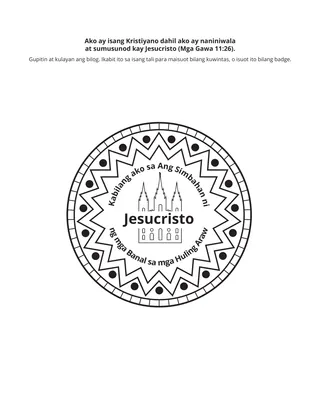 pahina ng aktibidad: ako ay isang Kristiyano dahil ako ay naniniwala at sumusunod kay Jesucristo