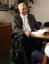 Man in wheelchair with scriptures