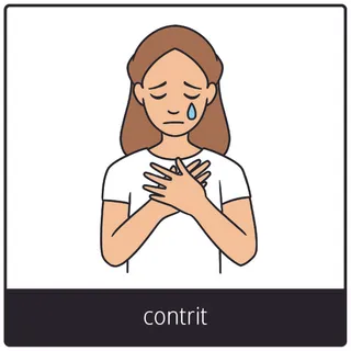 Pictogramme de l’Évangile pour « contrit »