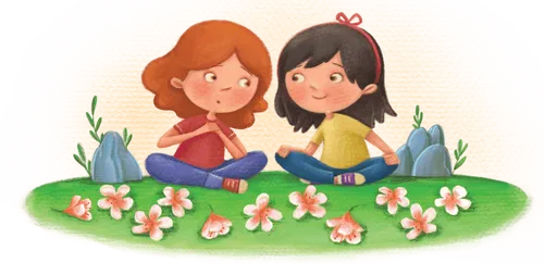 girl sitting outside with her friend