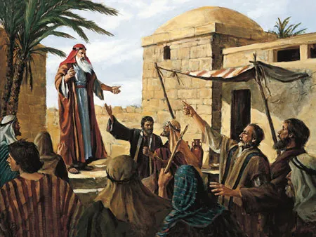 Lehi Prophecying to the People of Jerusalem