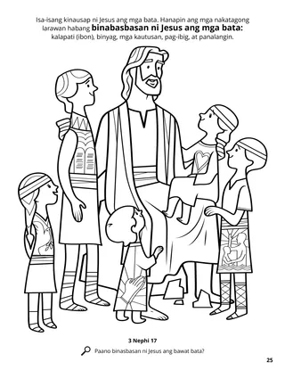 Jesus Blessed the Children coloring page
