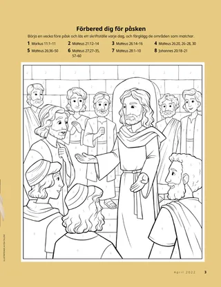color by number of Jesus with His disciples