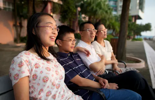 family sitting together