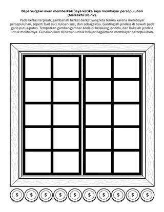 halaman aktivitas: Bapa Surgawi akan memberkati saya ketika saya membayar persepuluhan