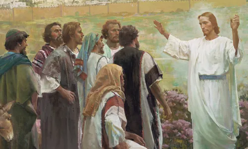 Jesus Christ talking to His disciples