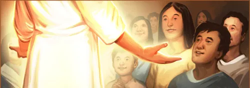 Jesus Christ visiting the Nephites