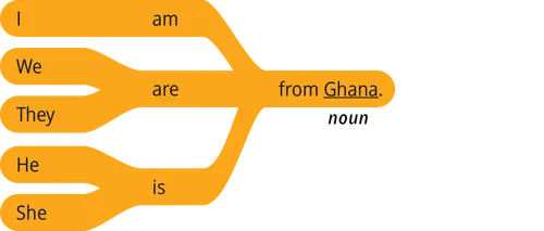 pattern 1 answer I am from noun