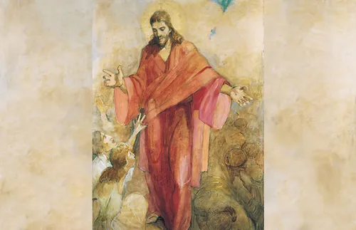 Christ in red robe