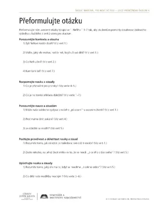 materiál na rozdání, Přeformulujte otázku