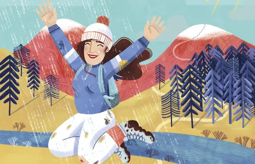 woman jumping in the air