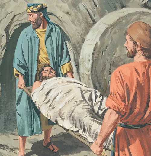 disciples carrying Jesus’s body to tomb