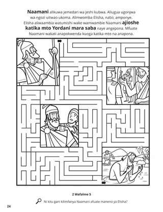 Elisha and Naaman coloring page