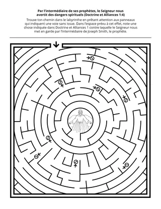 page d’activité : le prophète nous avertit du danger spirituel