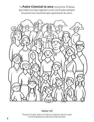 página 2 del libro para colorear “Congregar a la familia de Dios”