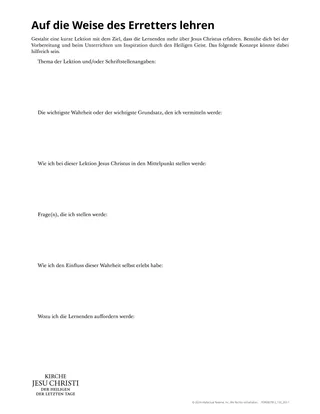 Auf die Weise des Erretters lehren