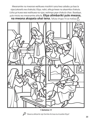 Elijah and the Widow coloring page