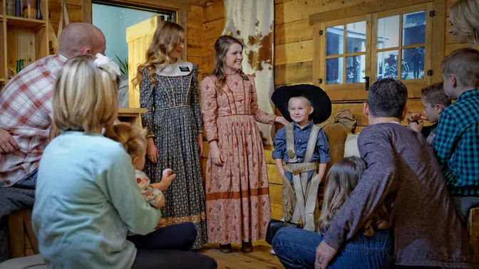 Missionaries and visitors talking at the Mormon Battalion historic site