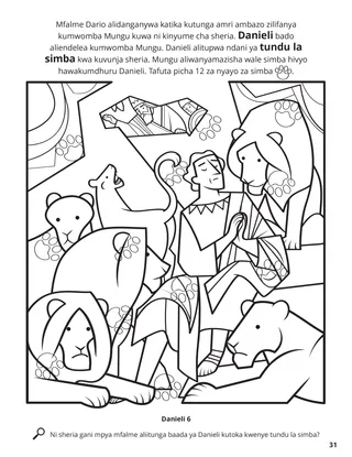 Daniel and the Lions’ Den coloring page