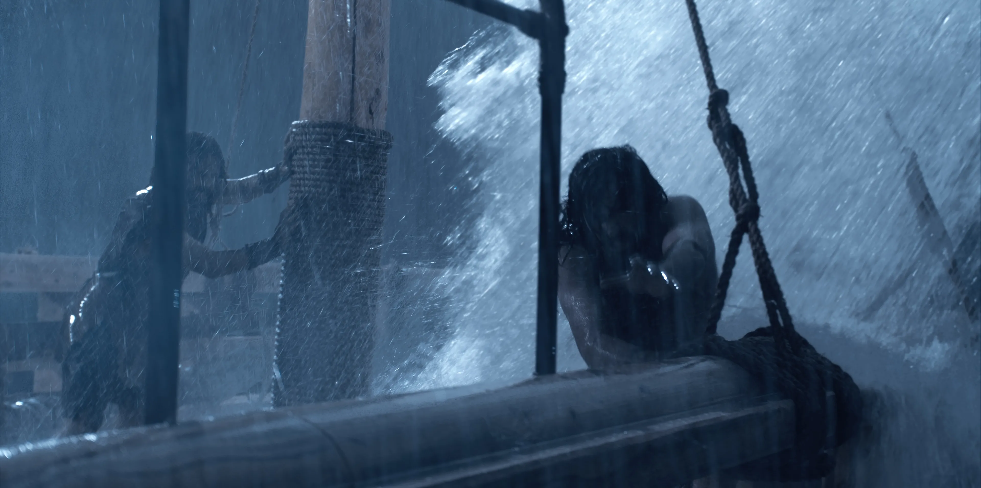 Nephi is untied as the storm rages.