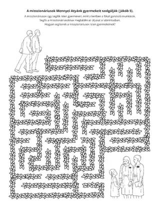 tevékenységi oldal: a misszionáriusok Mennyei Atyánk gyermekeit szolgálják
