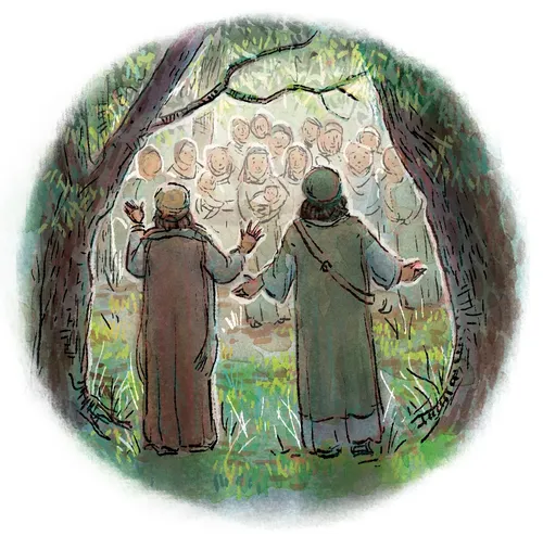 disciples talking to people