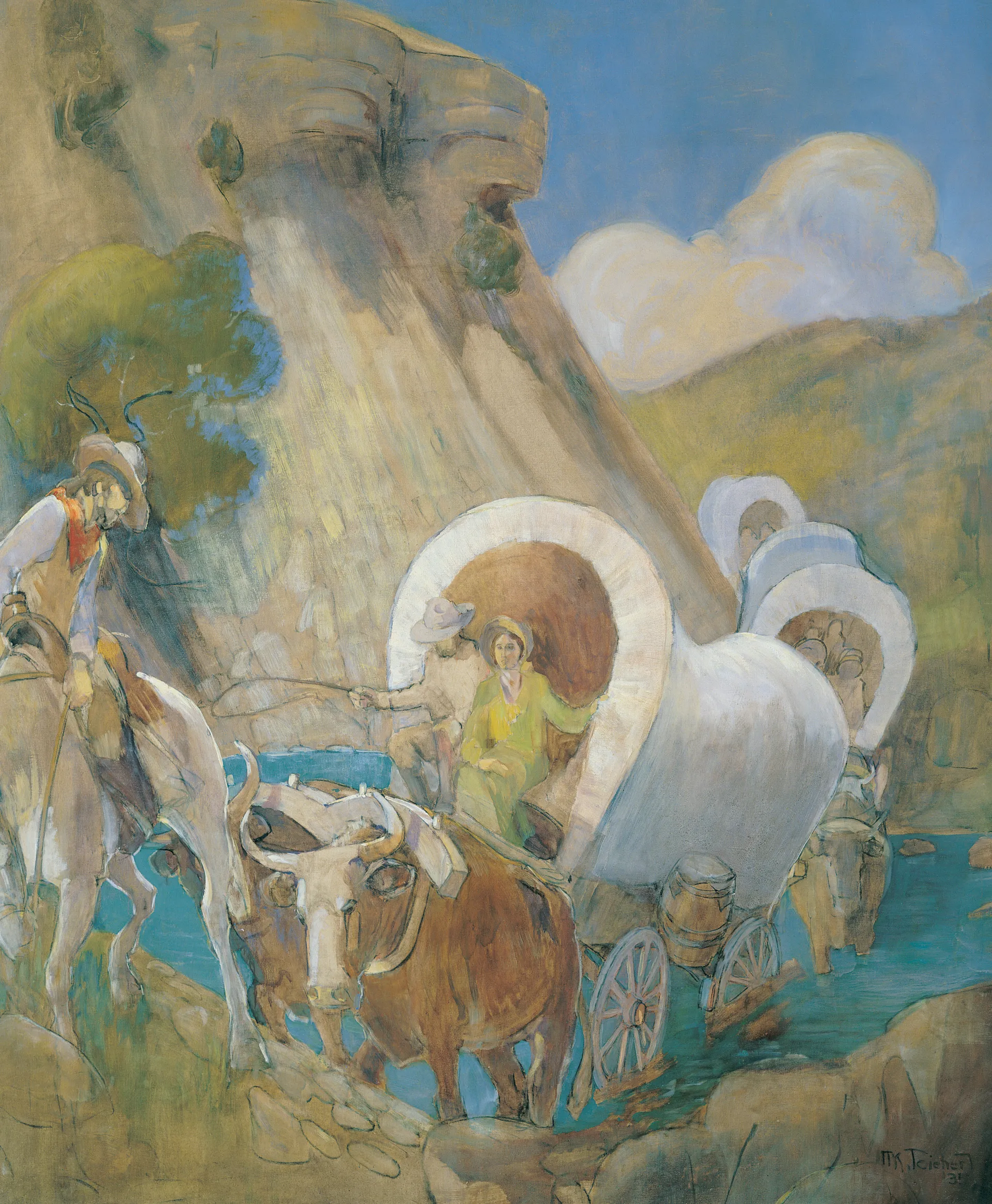 Covered Wagon Pioneers, by Minerva K. Teichert