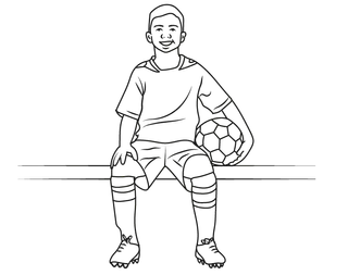 illustration of boy looking happy