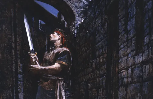 Nephi with sword