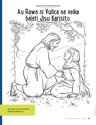 coloring page of Jesus helping a woman