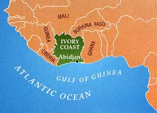map of Ivory Coast
