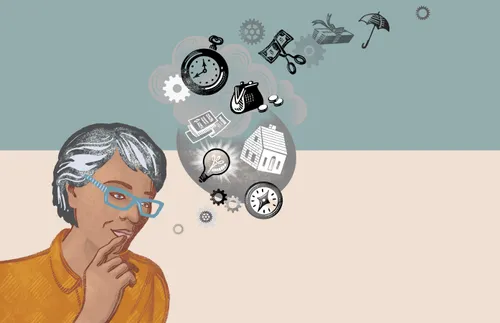 older woman thinking about retirement needs