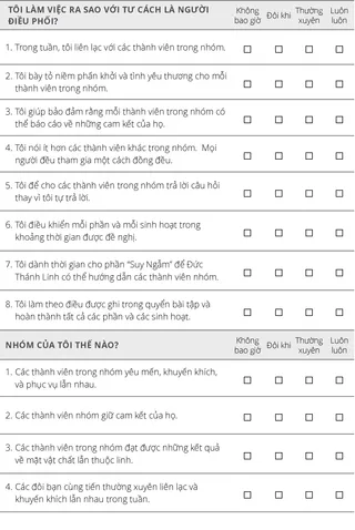 bản tự đánh giá của người điều phối