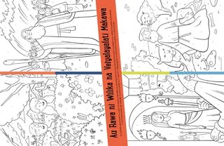 color-by-number page showing Adam and Eve, Moses, Esther, and Daniel