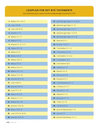 New Testament Reading Chart 2