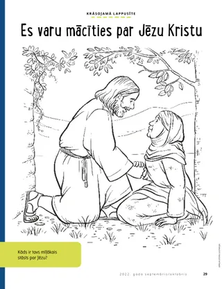 coloring page of Jesus helping a woman