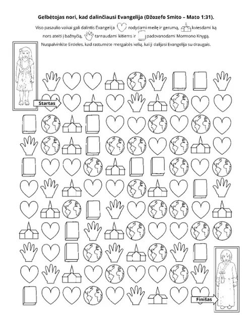 Užsiėmimų puslapis. Dalijimasis Evangelija