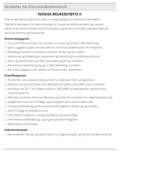 stillingsbeskrivelse